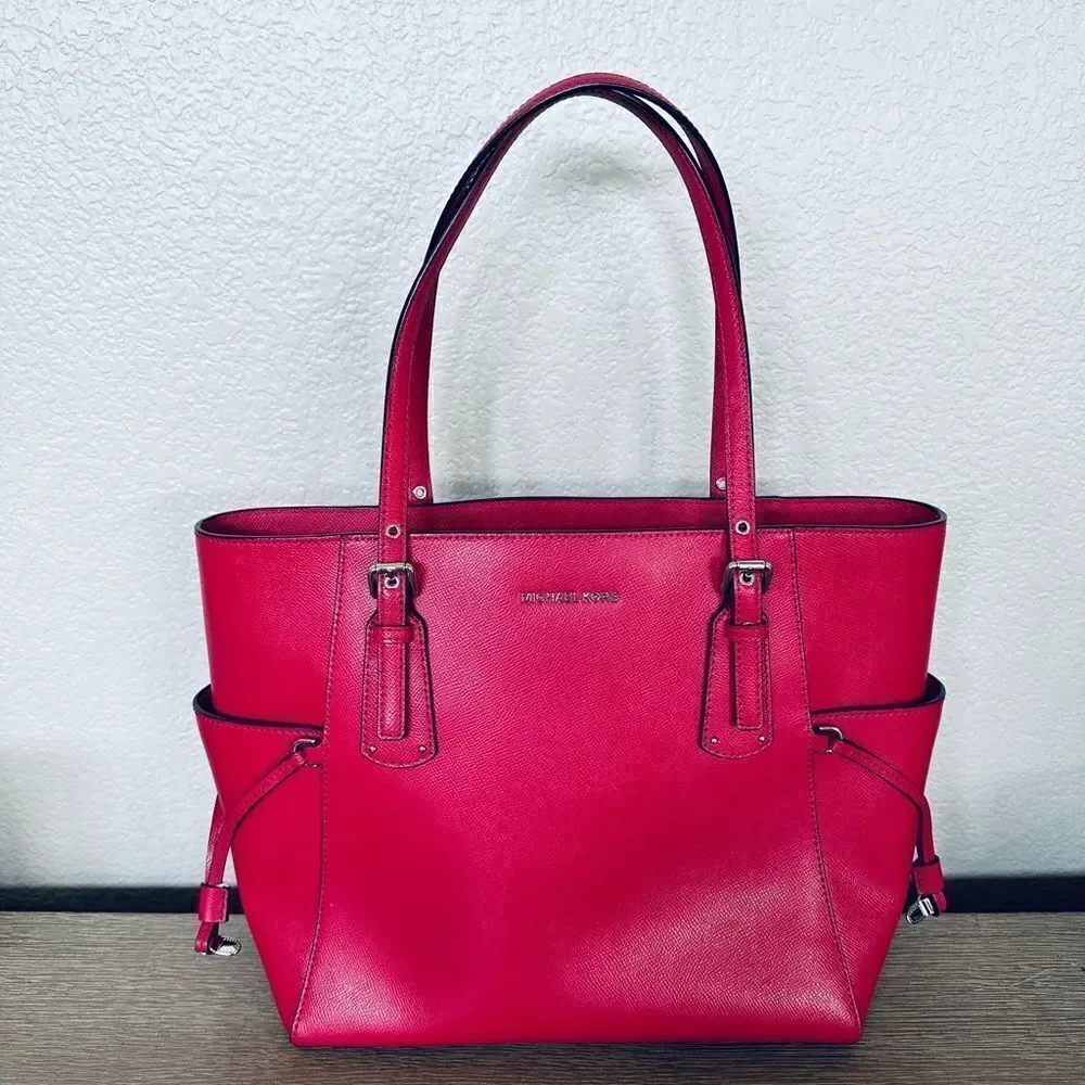 NWOT Michael Kors Pink Raspberry Voyager Tote Shoulder Bag Purse